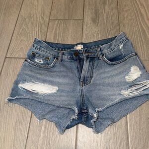 Billabong Blue Distressed Jean Shorts Sz 26